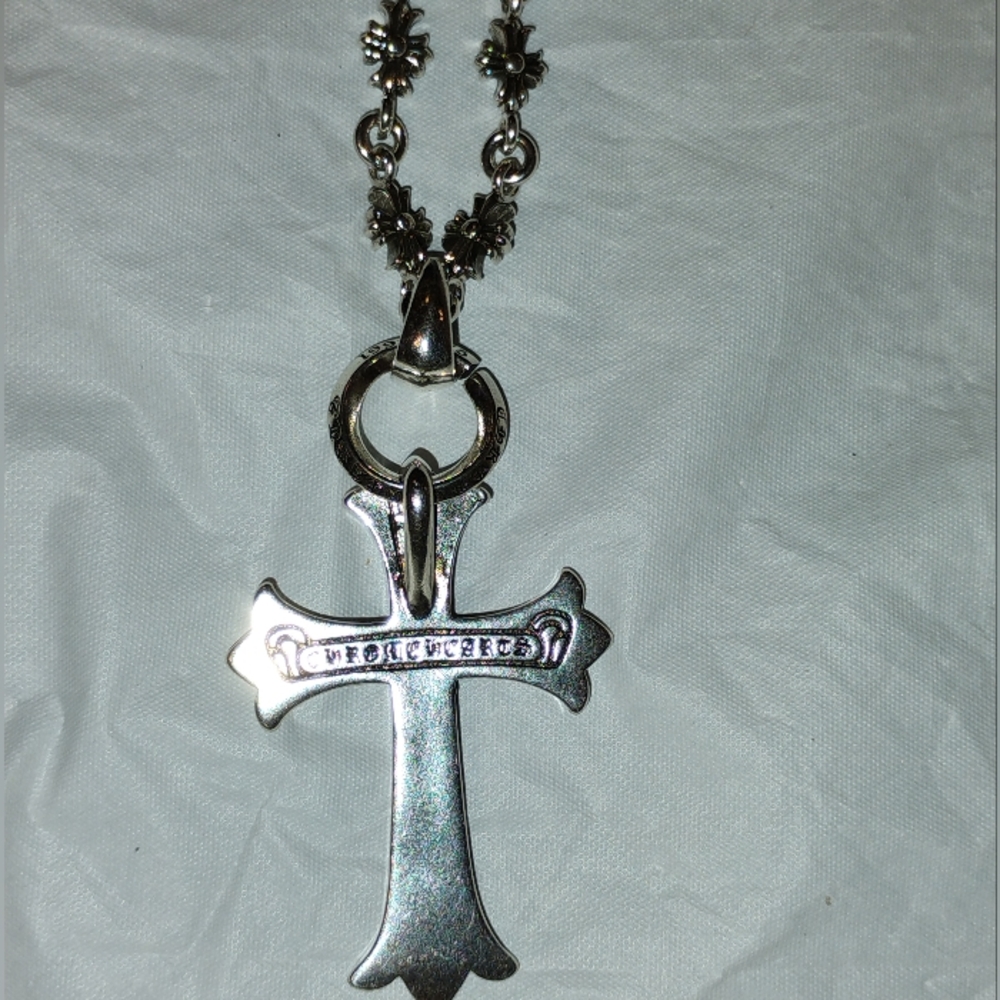 Silver Cross Pendant Necklace - Picture 3 of 5